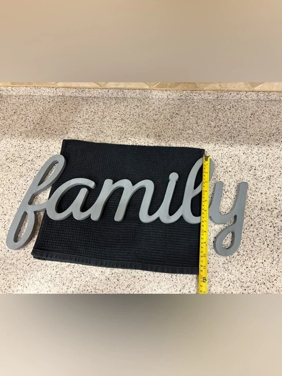 Gray 'Family' Decorative Wall Sign - Home Bath Accent - Picture 4 of 6